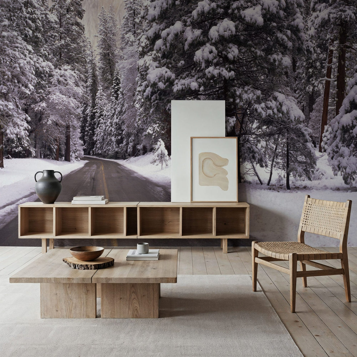 Winter's Path Mural Wallpaper - room preview 06