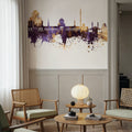 Damascus Syria Skyline Purple & Gold Mural Wallpaper - room preview 06