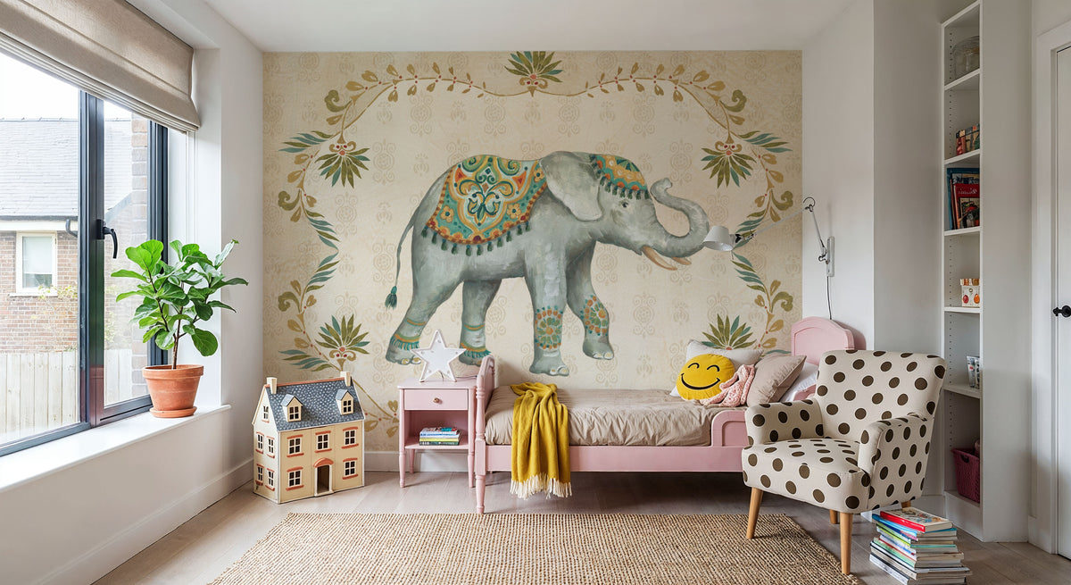 Elephant Walk IV Mural Wallpaper - room preview 06