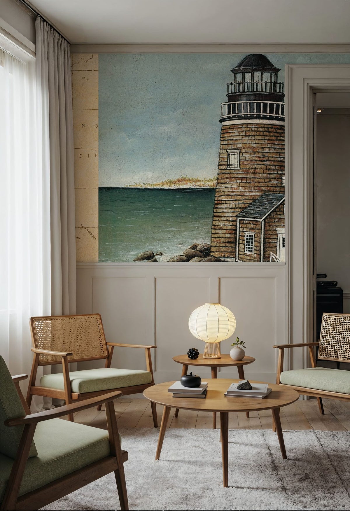 Beach House Map Mural Wallpaper - room preview 06