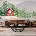 Winter Village Folk Mural Wallpaper - room preview 06