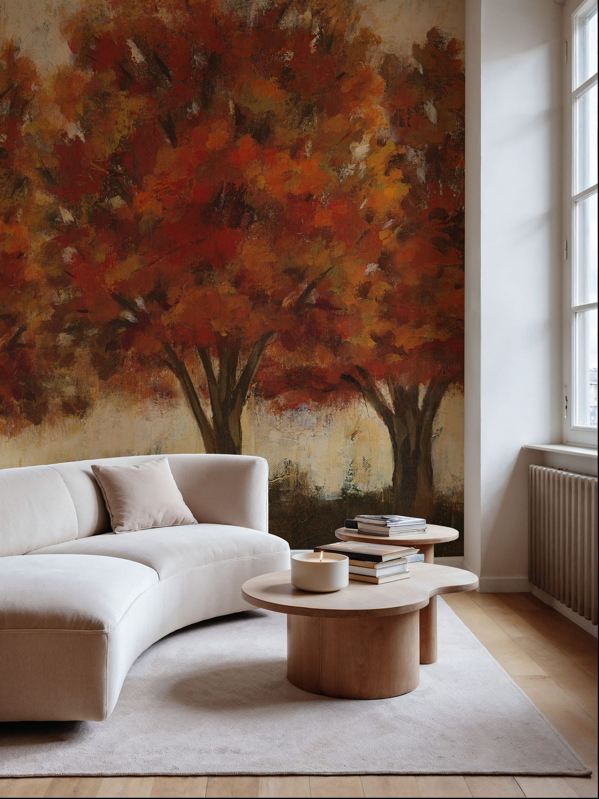 Glowing Trees Trio Mural Wallpaper - room preview 06