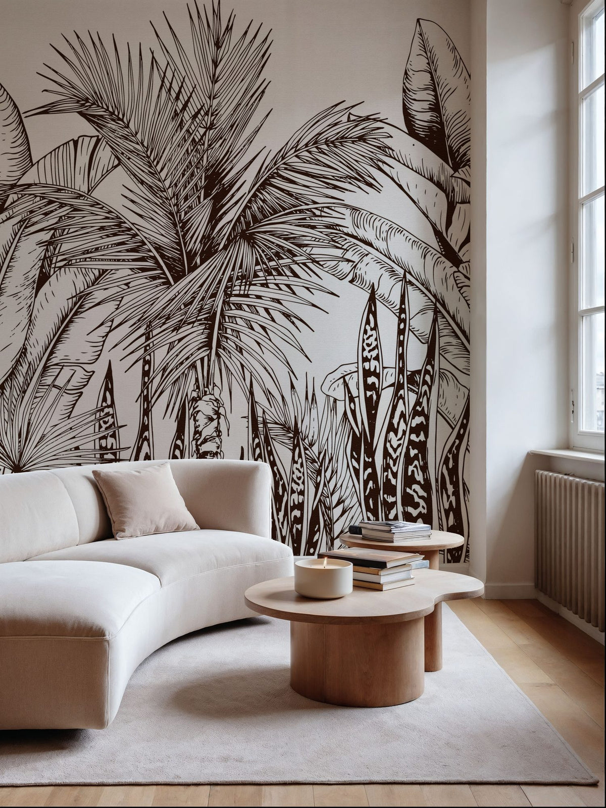 Tropical Palm Forest Mural Wallpaper - room preview 06