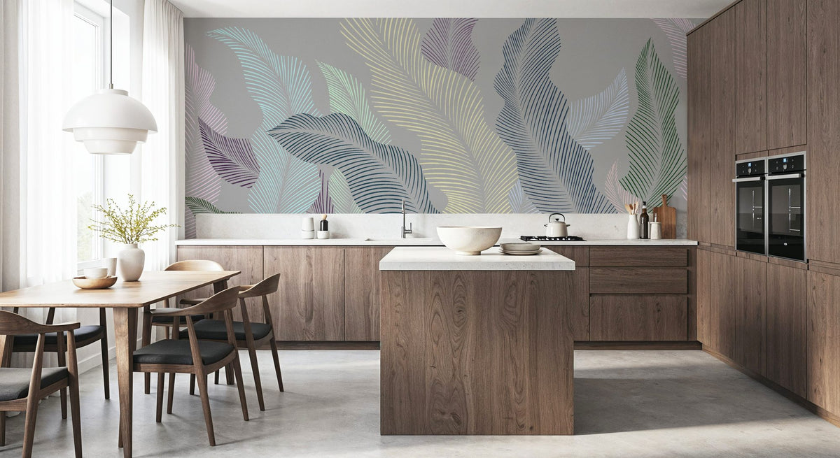 Foliage Flow, Pastel Mural Wallpaper - room preview 06