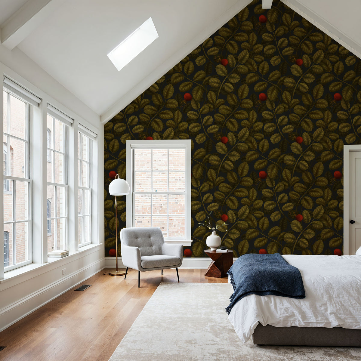 Rose Hips Mural Wallpaper - room preview 06