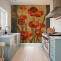 Ikat Floral Tapestry Mural Wallpaper - room preview 06