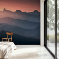 Layered Mountains Mural Wallpaper - Neutral Tone - room preview 06