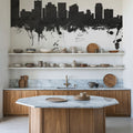 Phoenix Skyline Black & White Mural Wallpaper - room preview 06