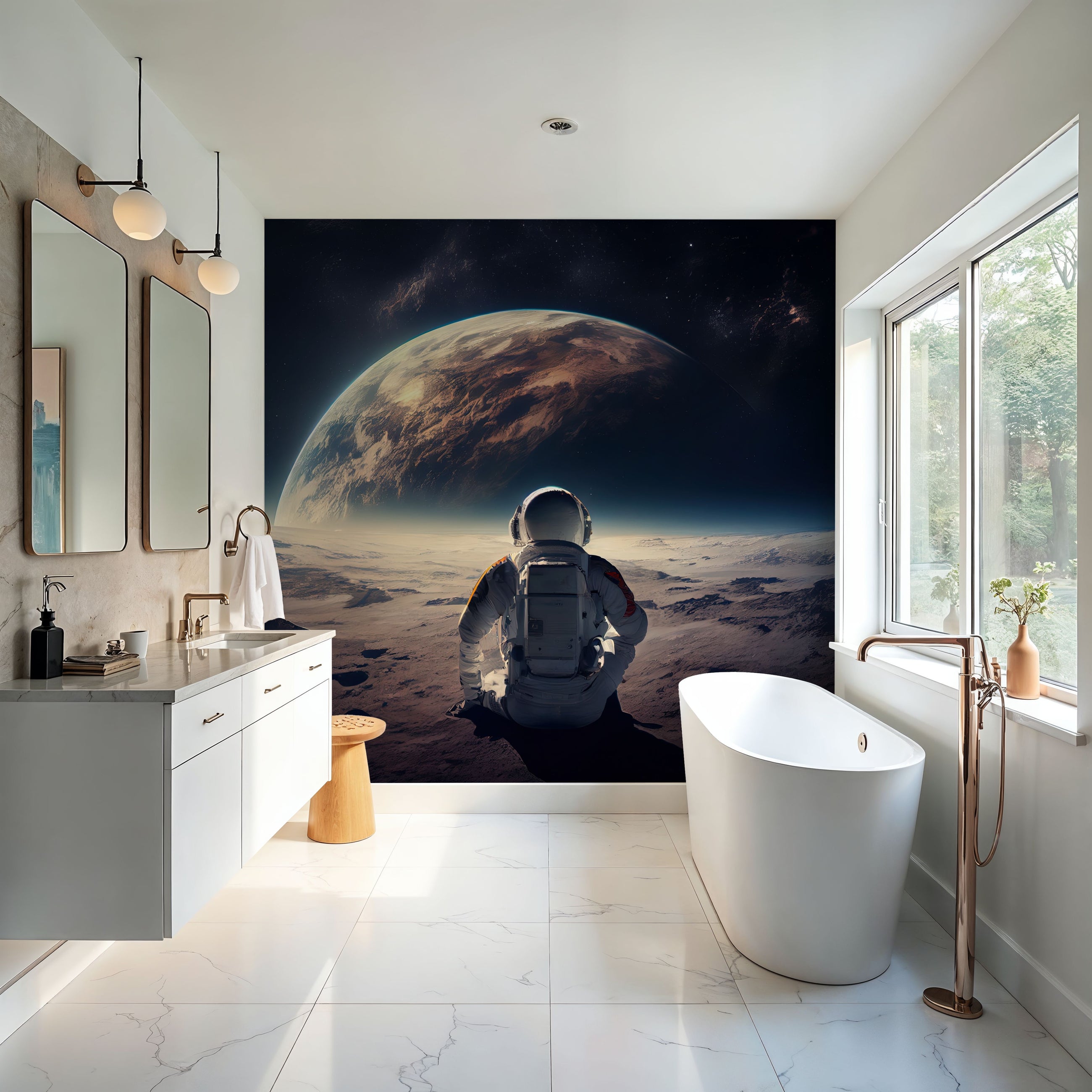 Astronaut Break Mural Wallpaper