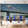 Tranquil Bridge Crossing Mural Wallpaper - room preview 06