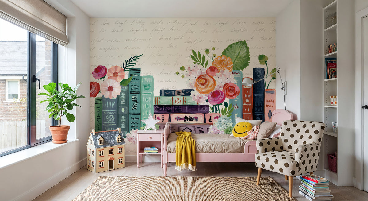 Blooming Books I Mural Wallpaper - room preview 06
