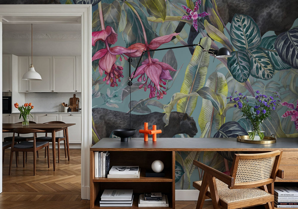 Jungle Panther Mural Wallpaper - room preview 06