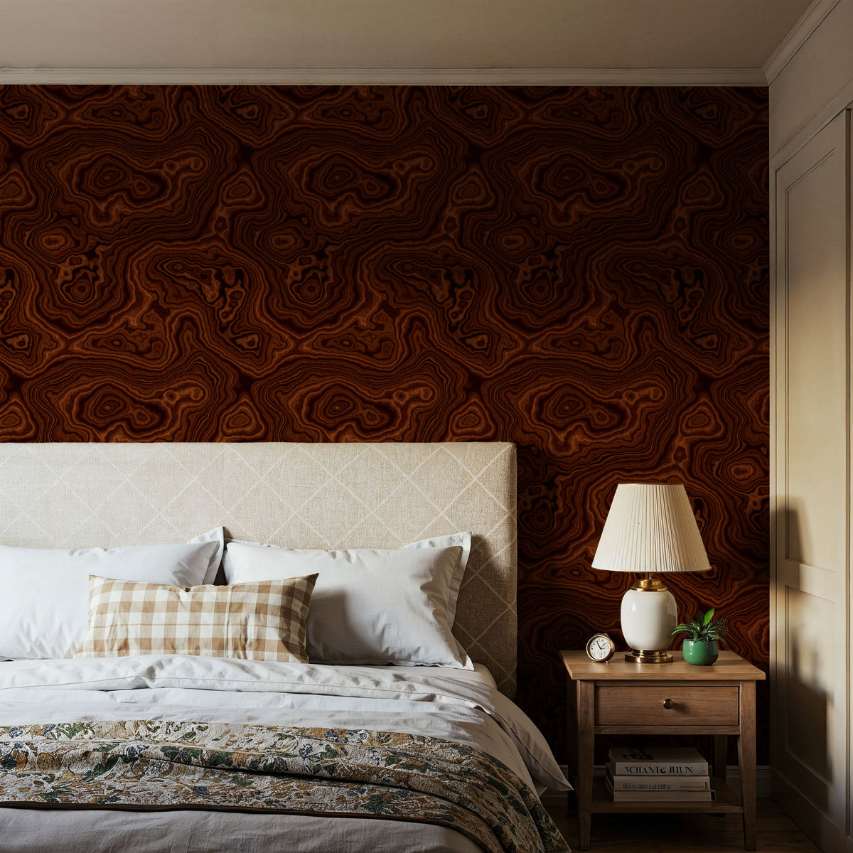 Root Wood, Red Mahogany Mural Wallpaper - room preview 06