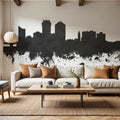 Wichita Kansas Skyline Black & White Mural Wallpaper - room preview 06