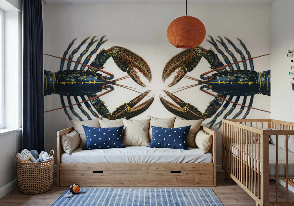 Crimson Crawfish Extravaganza Mural Wallpaper - room preview 06