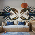 Crimson Crawfish Extravaganza Mural Wallpaper - room preview 06