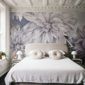 Focus on the Dahlia Gray Mural Wallpaper - room preview 06