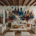 Watercolor Skyline Barcelona I Mural Wallpaper - room preview 06