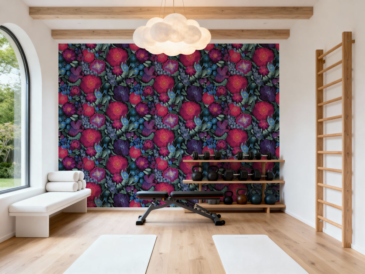 Flowershow Poppies, Cerise Mural Wallpaper - room preview 06