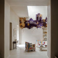 Georgetown Guyana Skyline Purple & Gold Mural Wallpaper - room preview 06