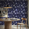 Botanical Postcard Blue Mural Wallpaper - room preview 06