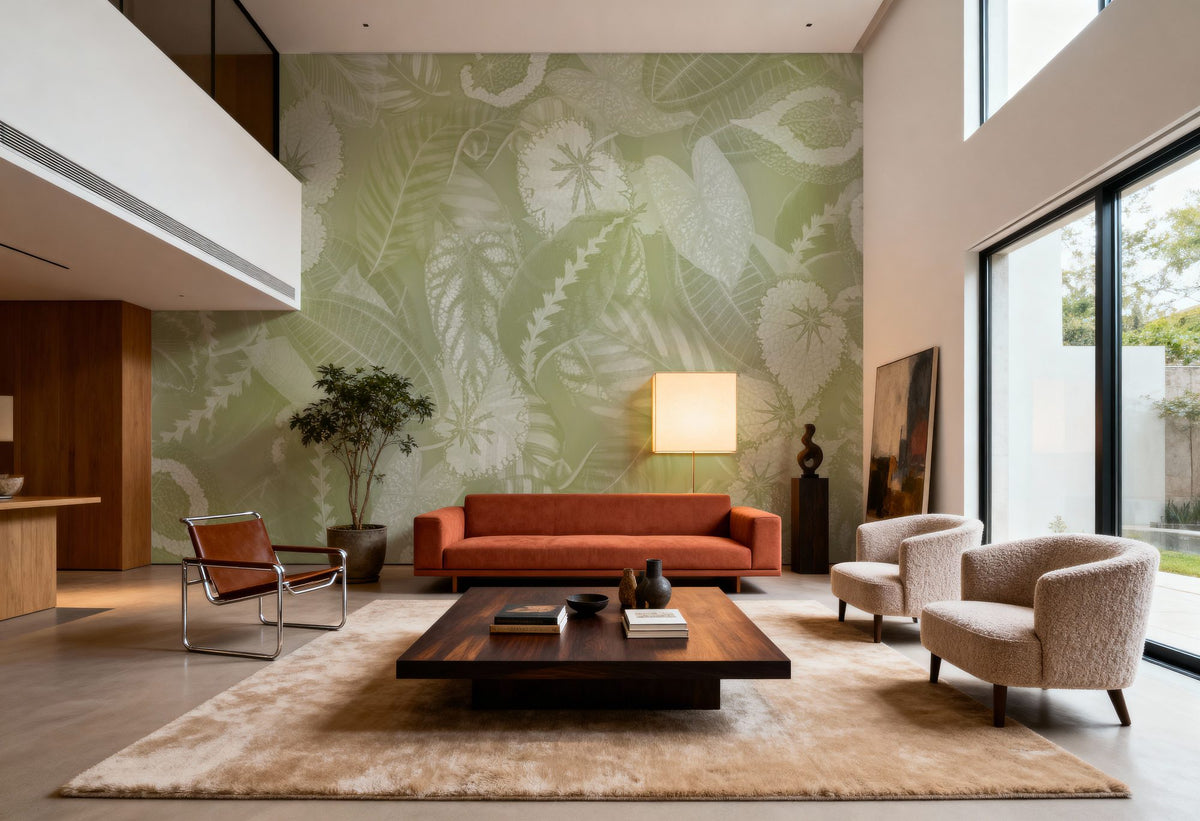 Secret Leaves Mural Wallpaper - Warm Tone - room preview 06