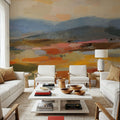 Distant Mountain I Mural Wallpaper - Red Tone - room preview 06