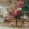 Antique Rose Bouquet Mural Wallpaper - room preview 06
