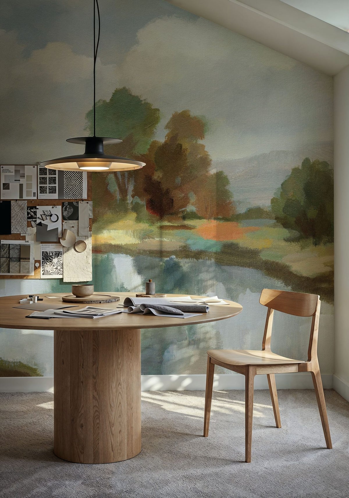 River and Clouds Mural Wallpaper - room preview 06