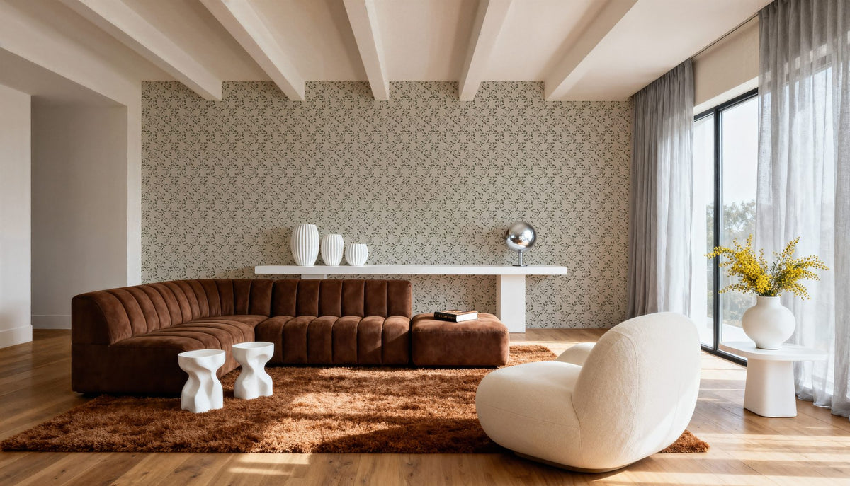 Emerald Trellis Petite, Cloud Mural Wallpaper - room preview 06