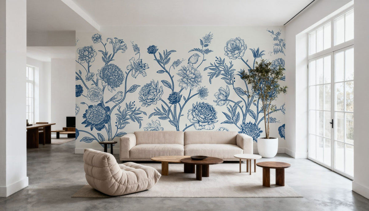 Proud Victorian Flowers Mural Wallpaper - Light Tone - room preview 06