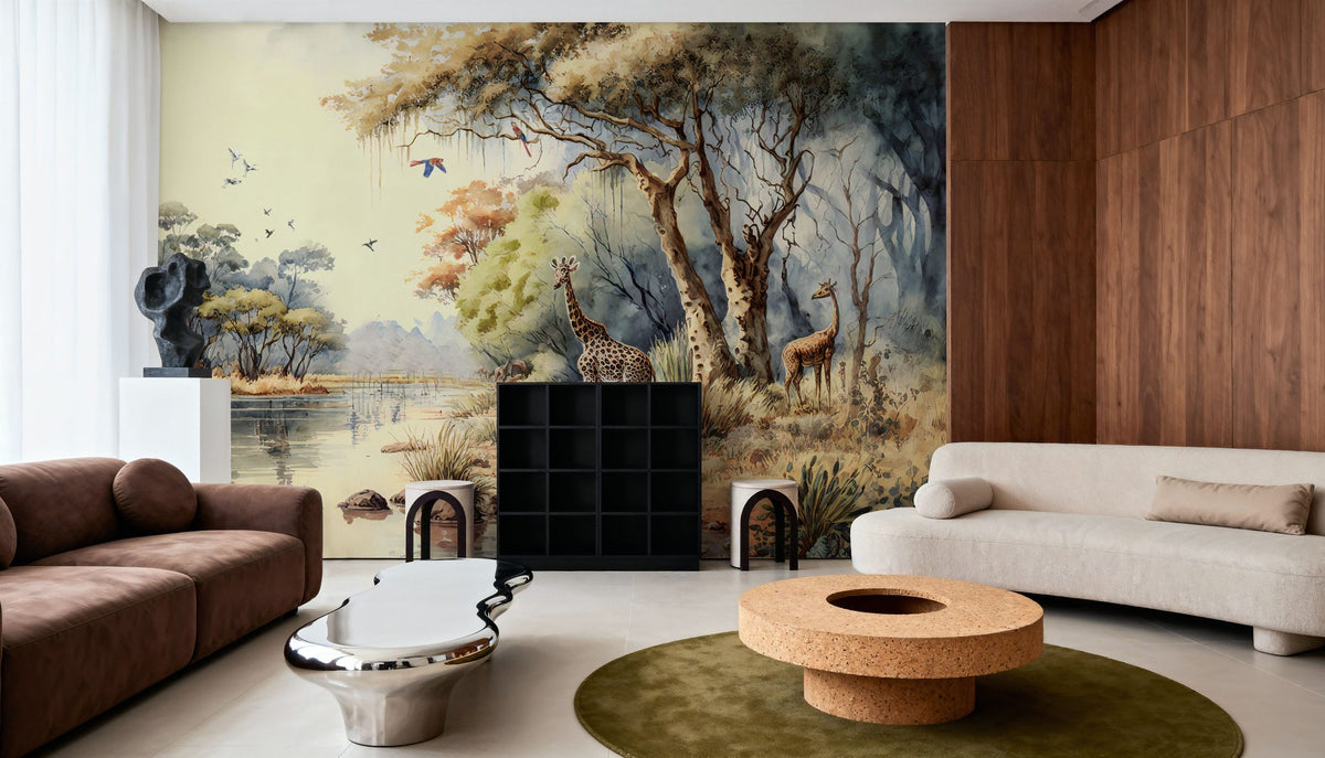 River Scene of Kenya Mural Wallpaper - room preview 06