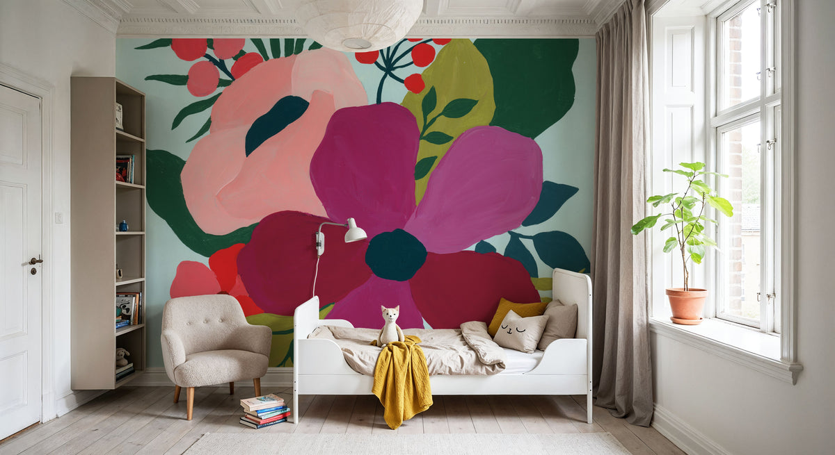 Pretty Florals III Mural Wallpaper - room preview 06