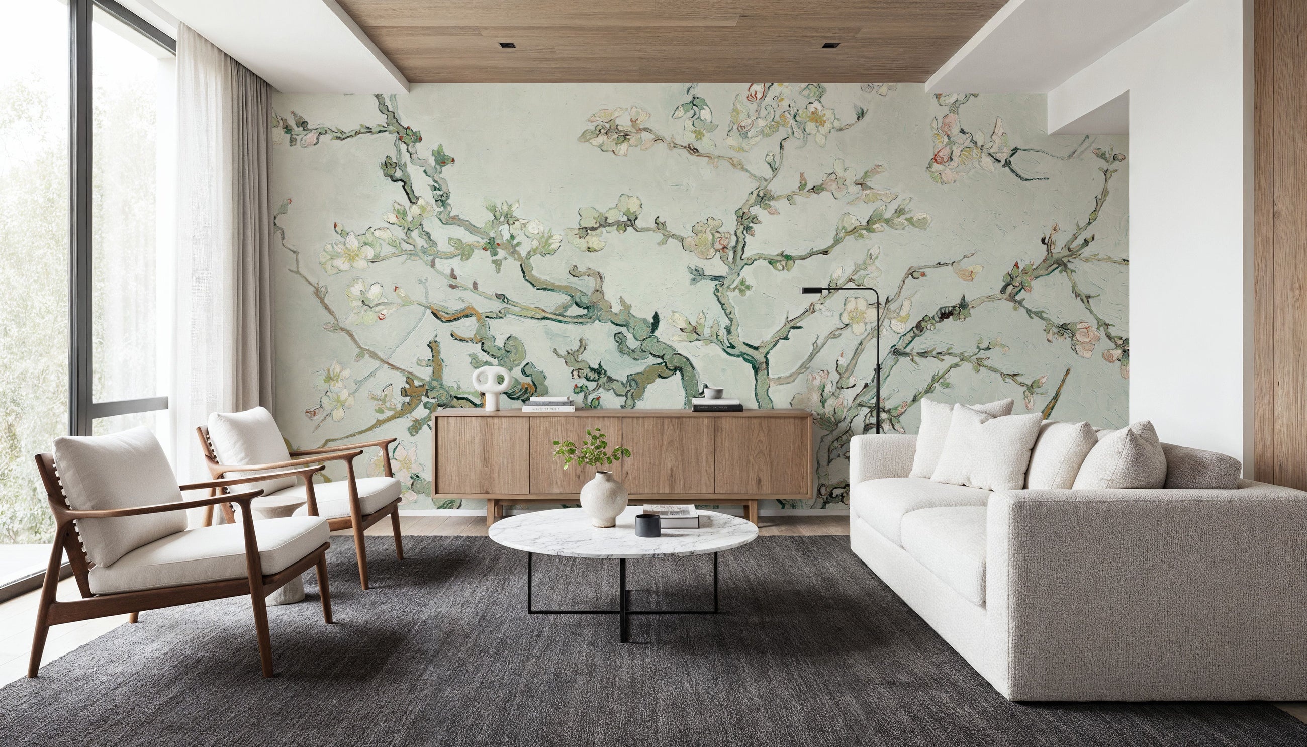 Almond Blossom, Crisp Air Mural Wallpaper
