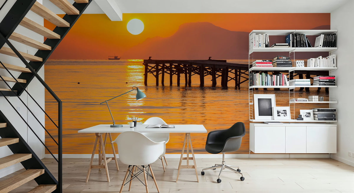 Muro Beach Pier Mural Wallpaper - room preview 06
