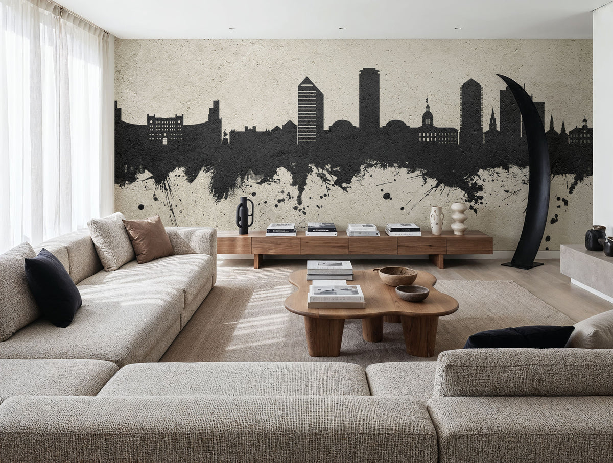Tallahassee Florida Skyline Concrete Mural Wallpaper - room preview 06
