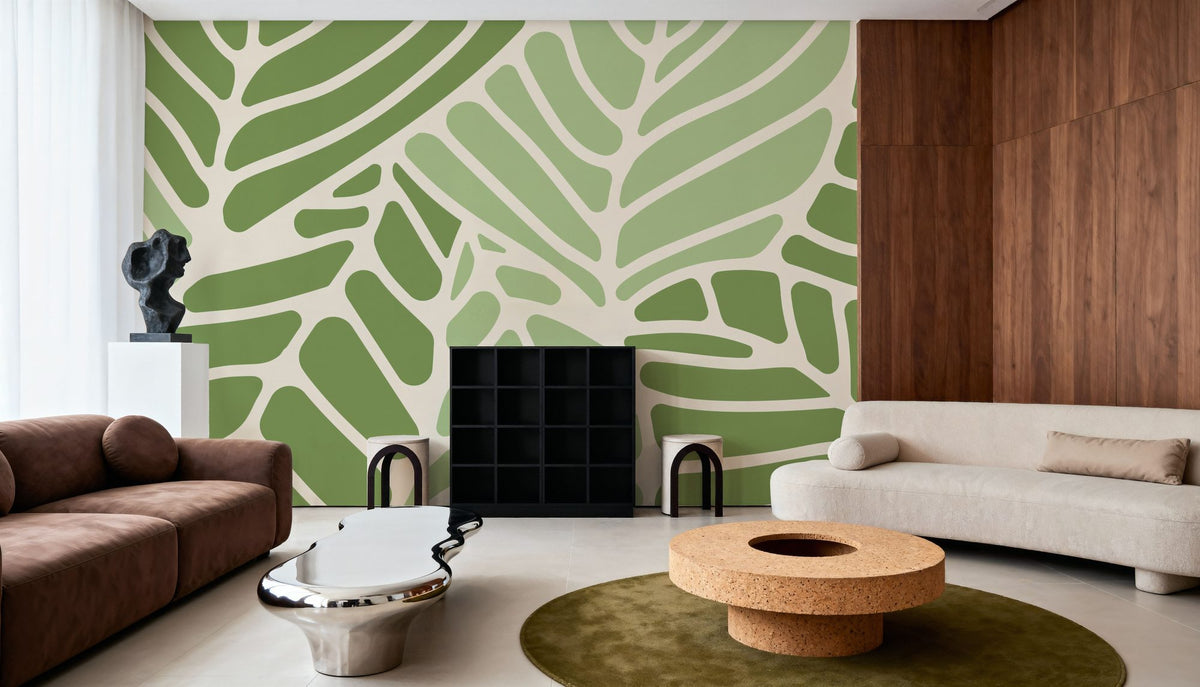 Leaf Vein Mosaic Mural Wallpaper - room preview 06