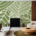 Leaf Vein Mosaic Mural Wallpaper - room preview 06