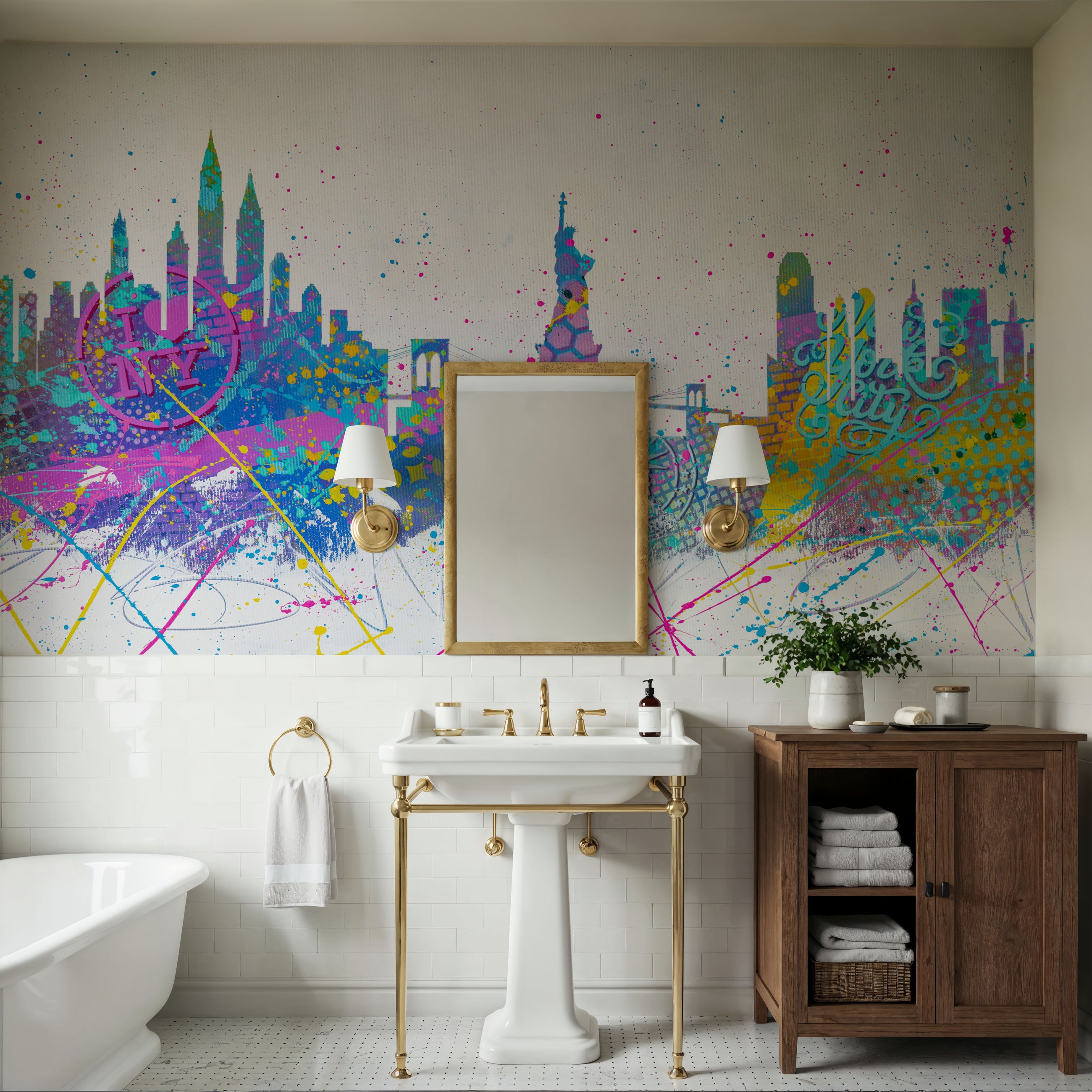 New York City (on Canvas) Mural Wallpaper