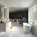Storm Clouds and Rocks BW Mural Wallpaper - room preview 06