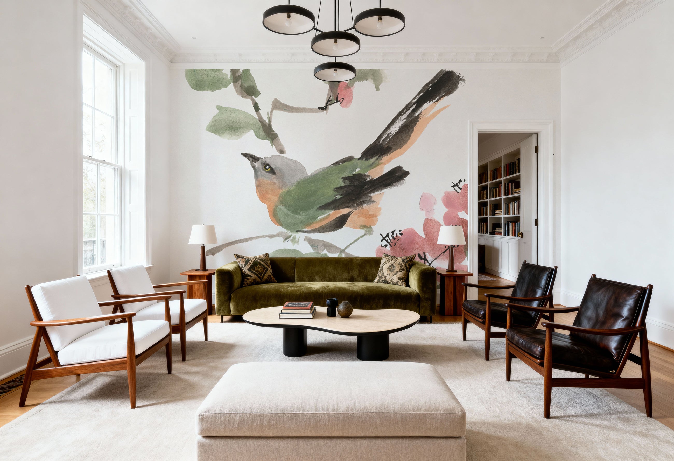 Bird and Blossoms IV Mural Wallpaper