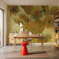 Sunflowers Mural Wallpaper - Red Tone - room preview 06