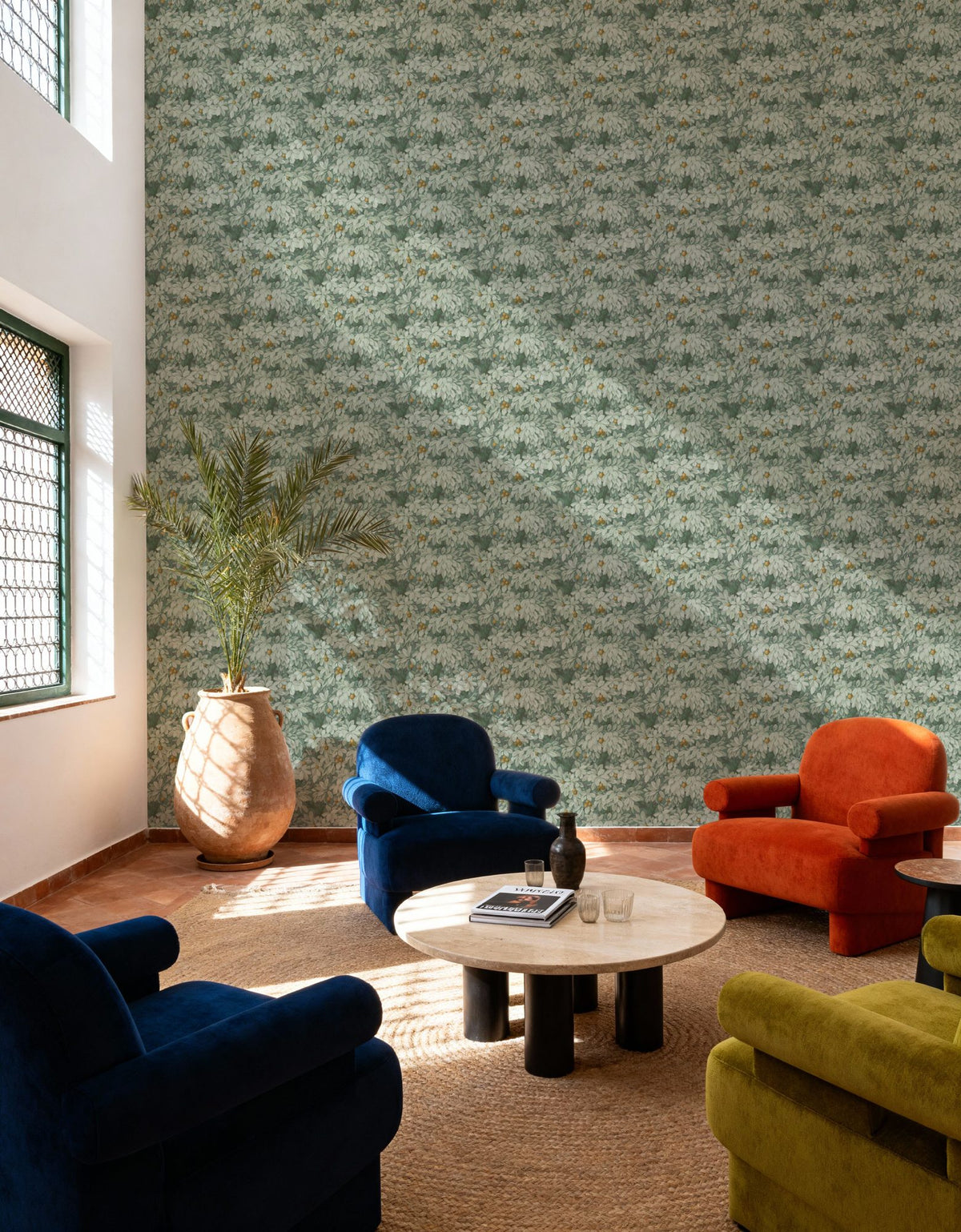 Fruit Tree Bower, Yellow on Laurel Mural Wallpaper - room preview 06