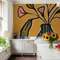 Checkerboard Floral II Mural Wallpaper - room preview 06