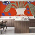 Naive Flower Still Life Mural Wallpaper - room preview 06