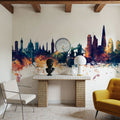 London Skyline Blue & Bronze Mural Wallpaper - room preview 06