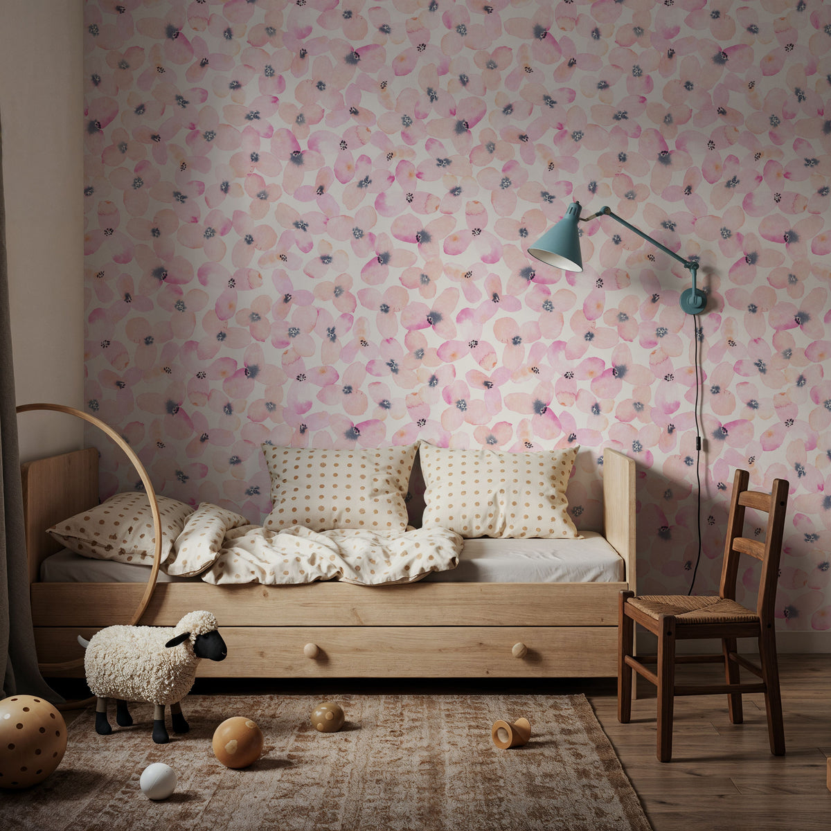Painted Cherry Blossoms Mural Wallpaper - room preview 06