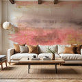 Desert Blooms Abstract I on White Mural Wallpaper - room preview 06