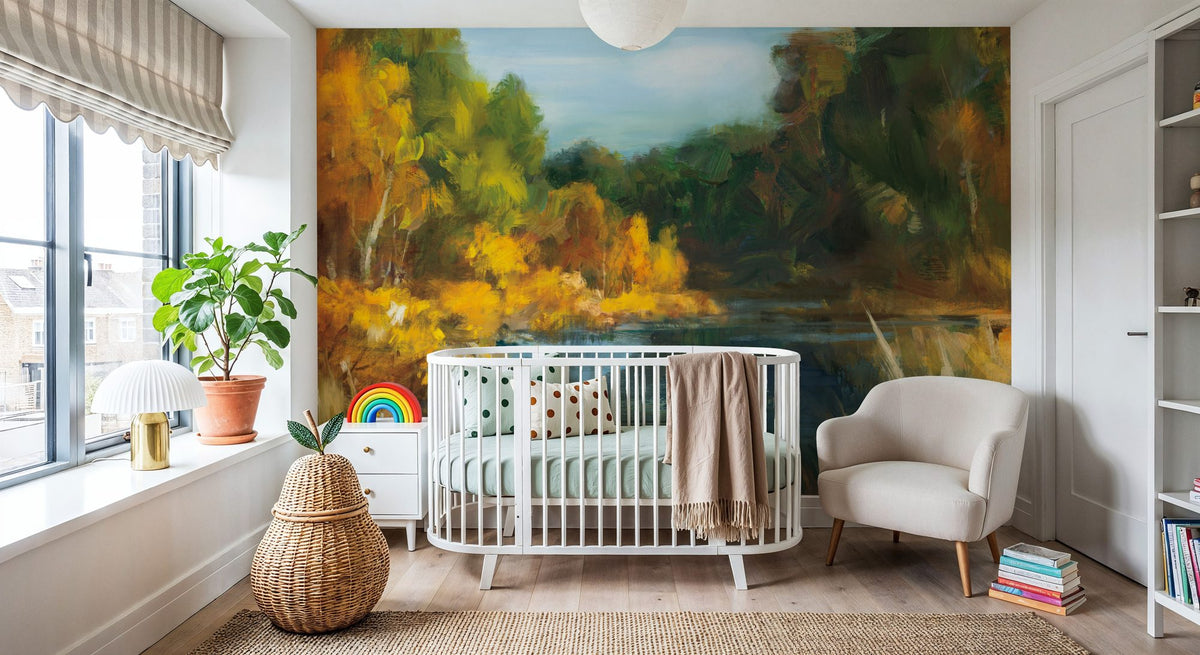Autumn River Mural Wallpaper - room preview 06