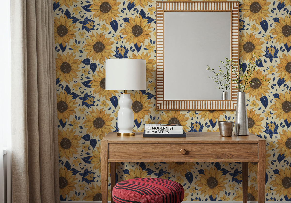 Sunflowers of Provence Mural Wallpaper - room preview 06